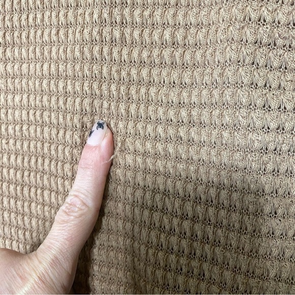 Jodifl Waffle Knit High Low Sweater Caramel Brown Size Medium - Picture 13 of 14